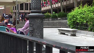 BDSM public babe humiliated outdoor by master and domina
