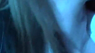 Beautiful ebony babe banged by a big white cock