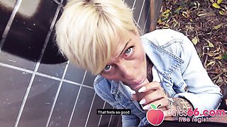 Cumshot movie with looking-good Vicky Hundt from POV Pickups