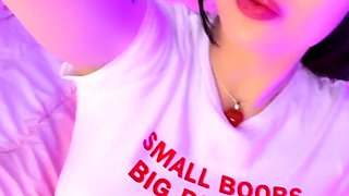 Glamour babe with big boobs masturbates in lingerie