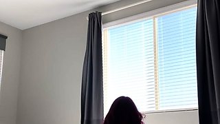 Curly Blonde Teen Records Solo Dildo Masturbation