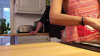 Hot Wife Gets Fucked From Behind While Cooking