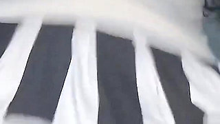 Chubby Brunette Girl in Miniskirt Rides Pink Dildo - Hairy Pussy