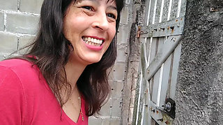 Wife walking without panties on street