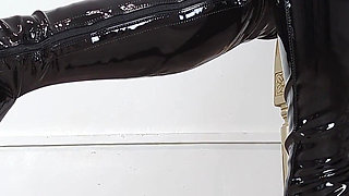 Shoeplay in Extreme High Heel Thigh High Boots and Pantyhose (shoe Collection) - Dame Olga