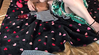 Playing with Her New Sex Toy and I Cum in Her Mouth!