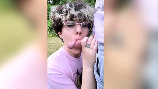 Amateur milf car outdoor handjob