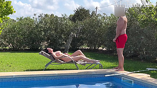 MILF Gets Fucked Hard and Cummed at the Pool
