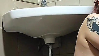 Fucking at Public Toilet Standing Doggy Fuck Facial Cumshot