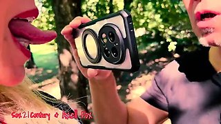 French Blonde MILF Axell Fox Public Pickup: Ass Lick, Pissing, Outdoor Sex, Naked Street Kiss, Panties Outside