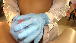 Sexy Nurse Dick Exam and Seduce the Patient with Spitting Handjob