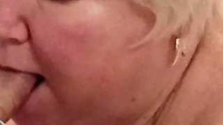 Blowjob with Cum in Stepmom's Mouth