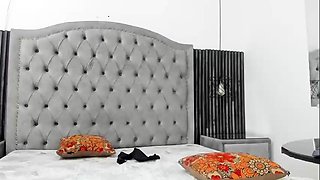 Tattood shemale tranny plays with ass during masturbation