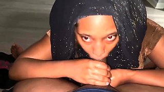 Arab Girl Gives a Massage and Blowjob to a Big Cock