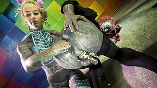 Heavily tattooed trans Lily Lu gets anal fisted