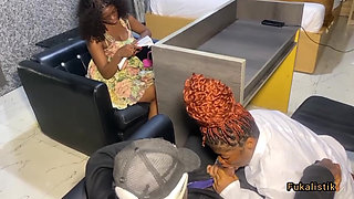 Big tits doctor fucks clients BBC husband in office