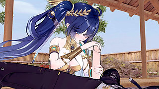 [wuthering Waves] Inuo X Rover: Steamy Hot Spring Sex Amidst Cherry Blossoms