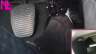 Revving with Exhaust Shot in Black Ballet Flats