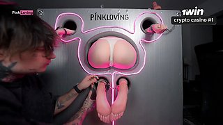 Gloryhole fuck this bitch and fill her pussy completely while she screams from a trembling orgasm -