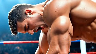 Wrestling muscular destroys beefy ass in public ring