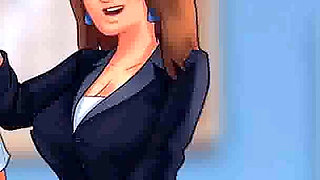 Summertime saga: college guy is having sex with his French professor in her office ep 120