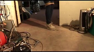 Steffi Dangling on Rope Tightly Ballgagged