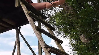 Xxl Pissing From Above in the Forest