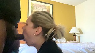 Big ass chubby blonde milf loves sucking big cock