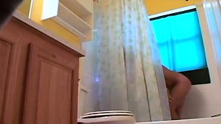 Stepdaughter 21 shaves pussy in shower (voyeur)
