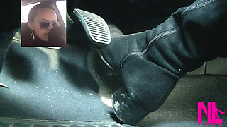 Driving Fast in Black Suede Knee High Boots