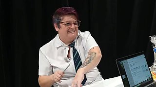 British Teacher's Dirty Slut Lesson: Orgasm vs Organism Blowjob