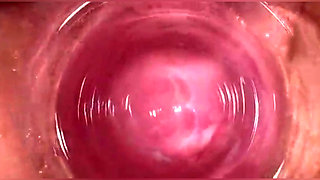 Camera in Vagina, Cervix POV, Creampie