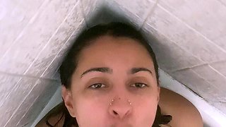 Mature brunette amateur giving a great POV blowjob