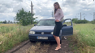Executive Driver Gets Wet From Revving and Jerks off Her Passenger