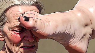 Old Granny Sucking Fat BBW Feet - Extremely Horny Foot Worship