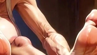 Old Granny Foot Worship - Man Licking Oiled Wrinkled Soles