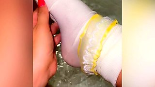 Busty brunette solo masturbation