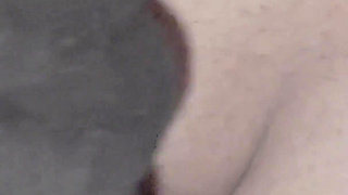 Super Close-up: Cock Rubs the Clit. Sperm on Pussy. Use Sperm Like a Lubricant. Female Orgasm. Red Panties.
