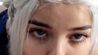 My White Haired Blonde Giving a Perfect Deep Throat