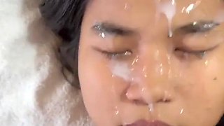 The biggest cumshot on a 18yo cute Thai (Cumpilation #4)