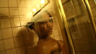 TEEN BRUNETTE SISTER CAUGHT MASTURBATING IN SHOWER