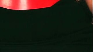 Tattood shemale tranny plays with ass during masturbation