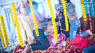 Gangbang Suhagarat - Besi Indian Wife Very 1st Suhagarat with Four Husband