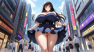 All kinds of lewd exposure walking on the streets