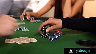 Girlsway - cougar Charlie Forde hosts strip poker with hayley davies & Vanna Bardot after spouse leaves