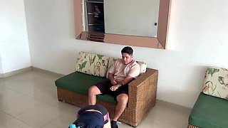 NamiQsein & Marasex: Boss Fucks Petite Latina Teen Employee in Public Toilet - Blowjob, Doggy Style, Big Natural Tits