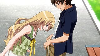 Hot hentai with a horny blonde fucking with her boyfriend in a park
