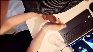 Sperm Bank Nurse Milking A Cock Professionally For A Donation, Latex Glove Handjob Cumshot