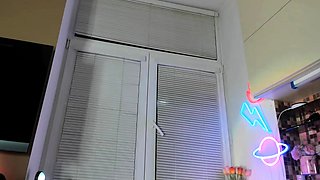 Blonde tight pussy babe solo toy fun in glamour masturbation