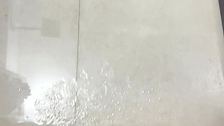 The wife got naked in the bathroom and started taking a bath